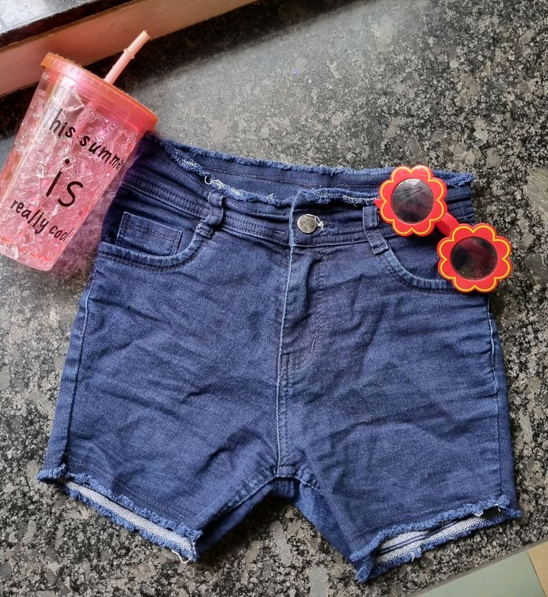 Blue Denim Shorts For Kids