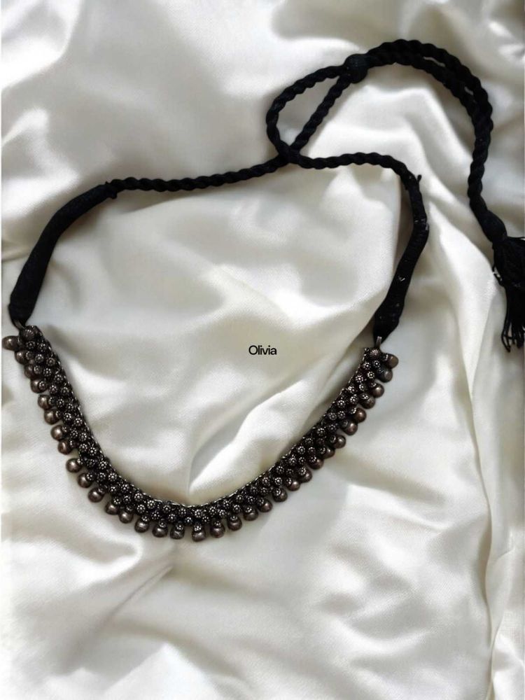 Oxidised Silver Choker Necklace From Branca