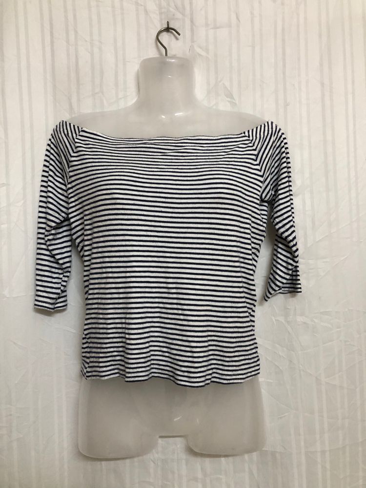 Clockhouse White Half Sleeve Top