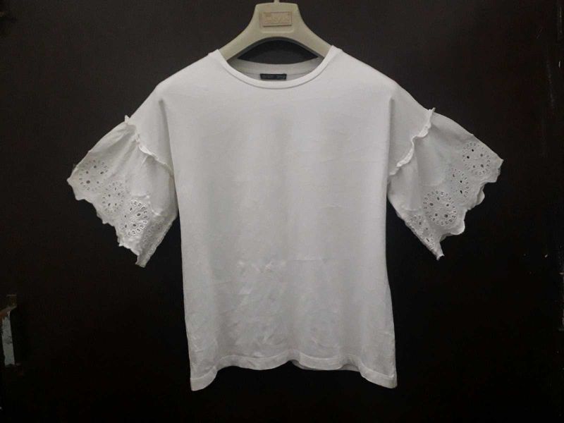 ZARA White Pure Cotton Top