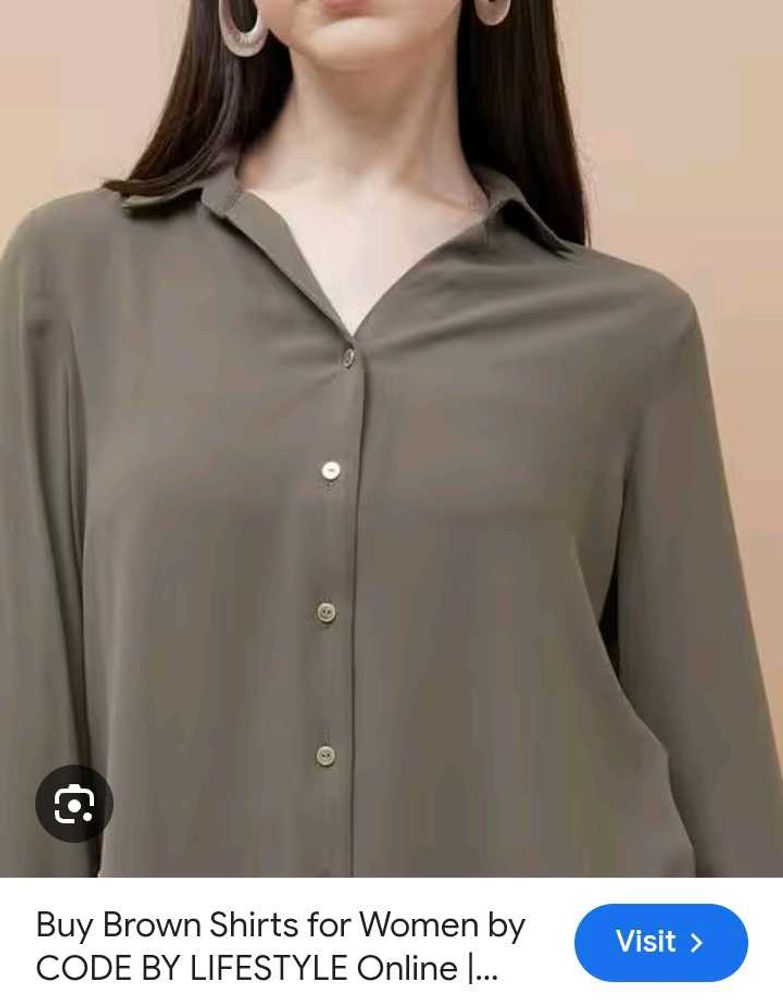Brown Button-Down Women's Shirt