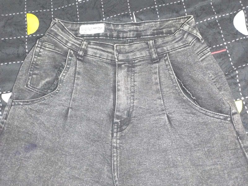 Acid Wash Grey Jeans