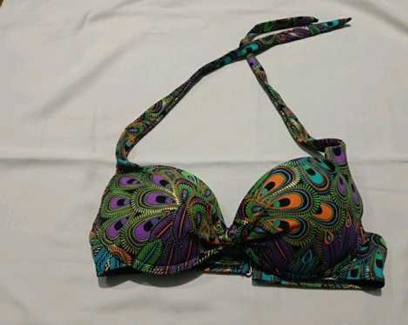 Peacock Print bra