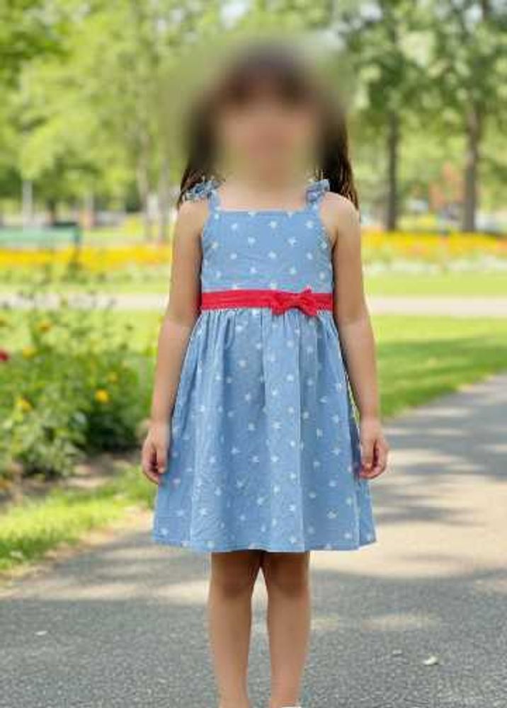 Cute Blue &amp; White Polka Dot Dress