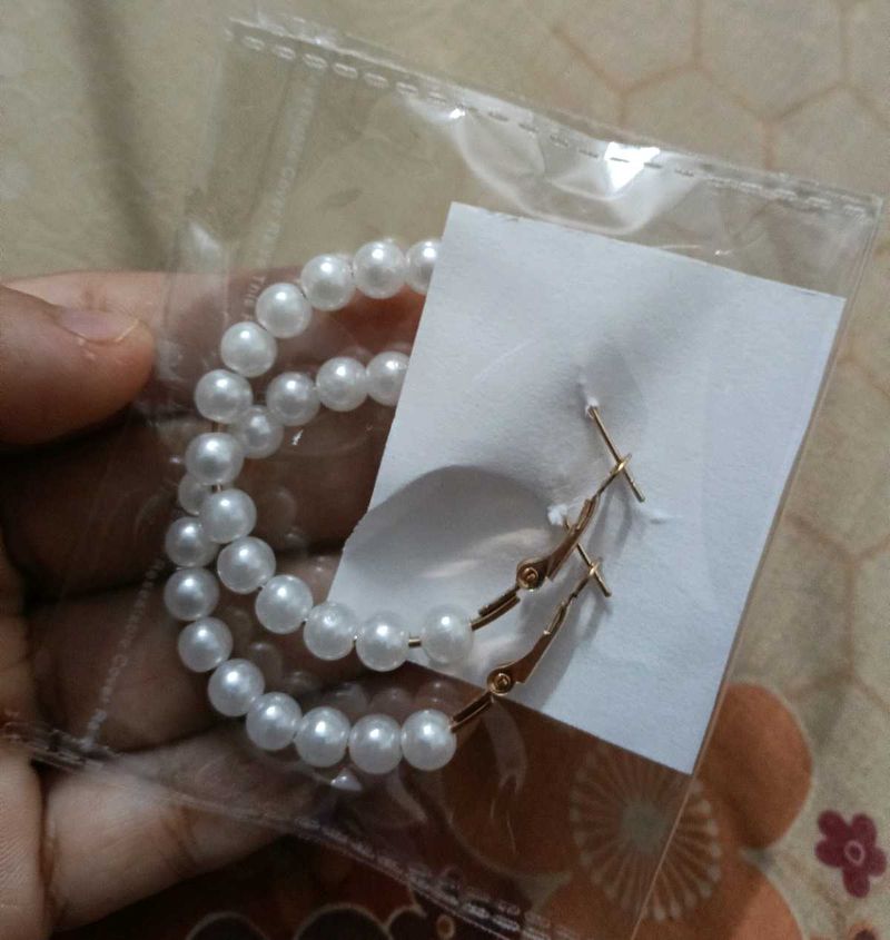 Pearl Hoop Earrings
