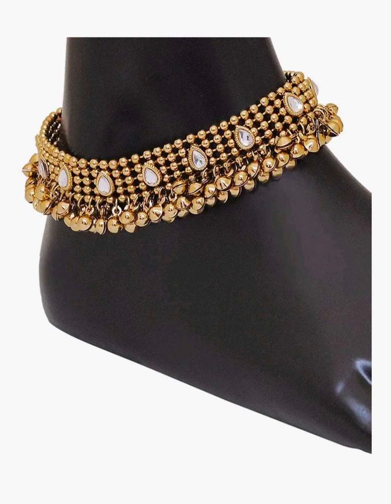 Gold-Tone Anklet with Bells