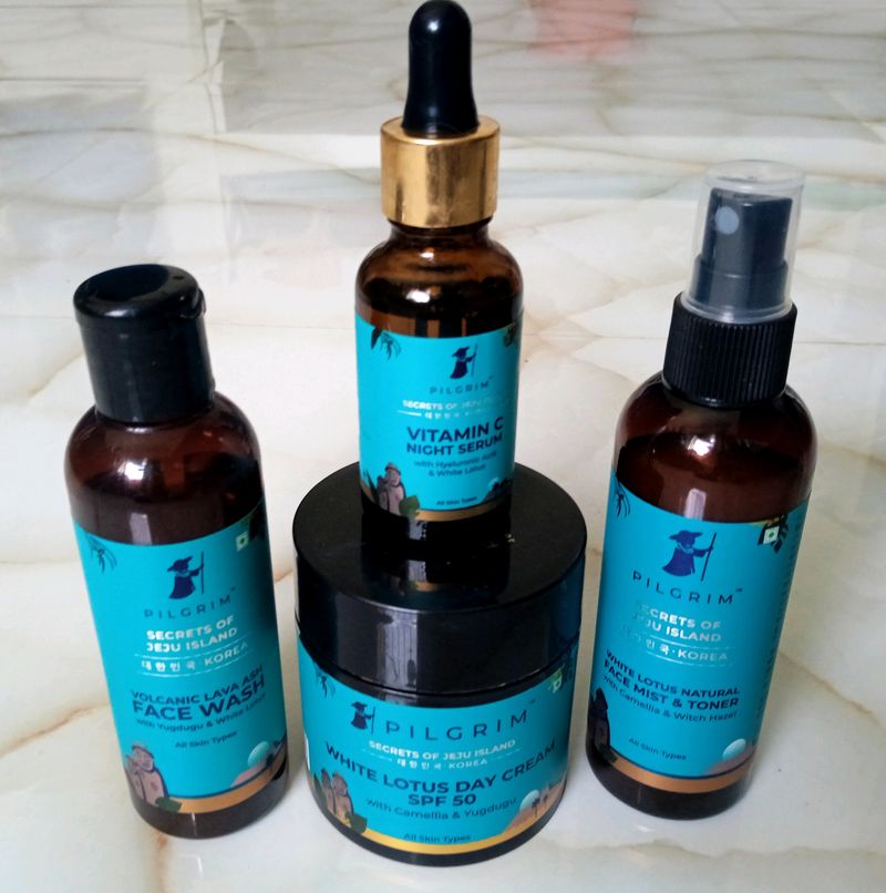Pilgrim Korean Beauty Flawless Skin Care Kit With Vitamin C &amp; Hyaluronic Acid