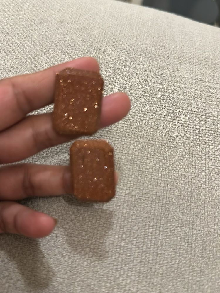 Brown And Gold Glittering Cufflinks