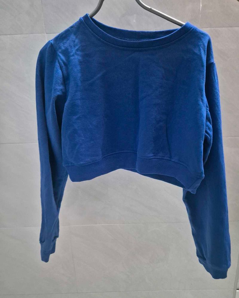 Blue Cropped Sweatshirt