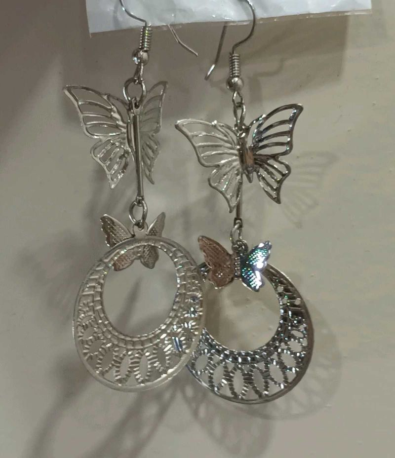 Silver Butterfly Earrings