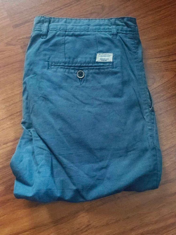 Blue Colour Cotton Trouser