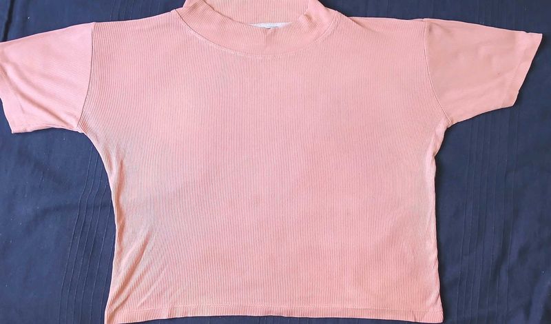 Peach Mock Neck Top
