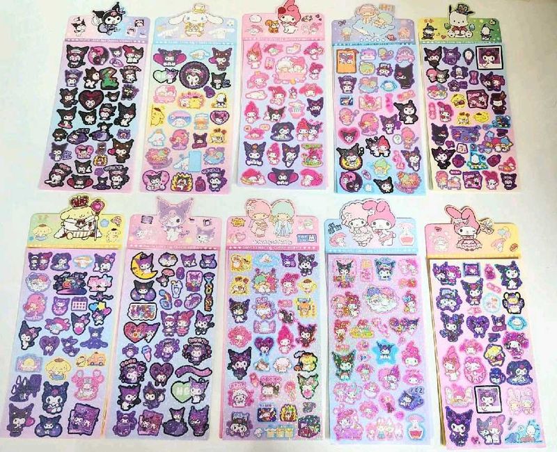 Pack Of 10 Sanrio Characters Laser Tag Stickers