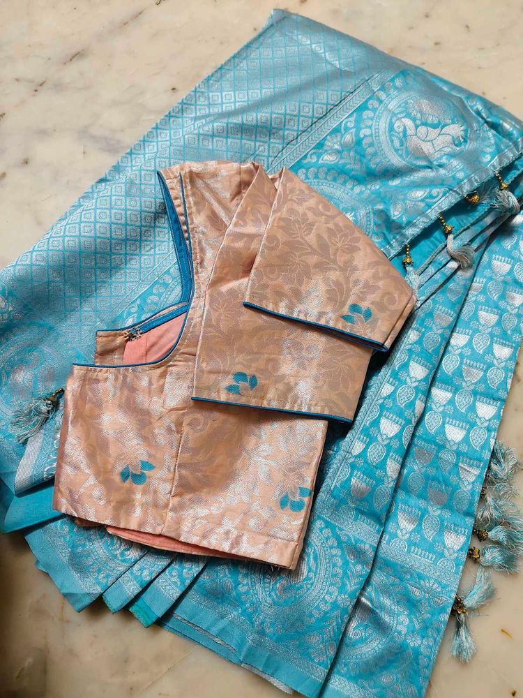 beautiful saree with blouse 🥶