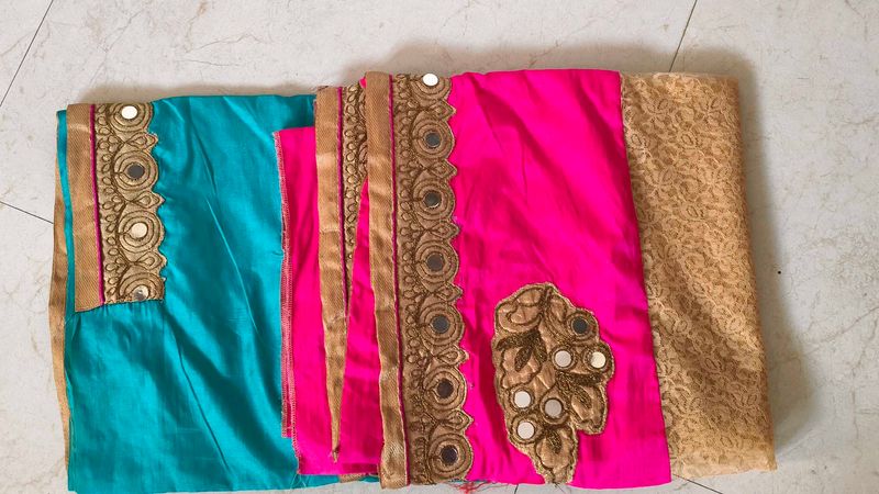 Beautiful embroidery women Saree with mirror work