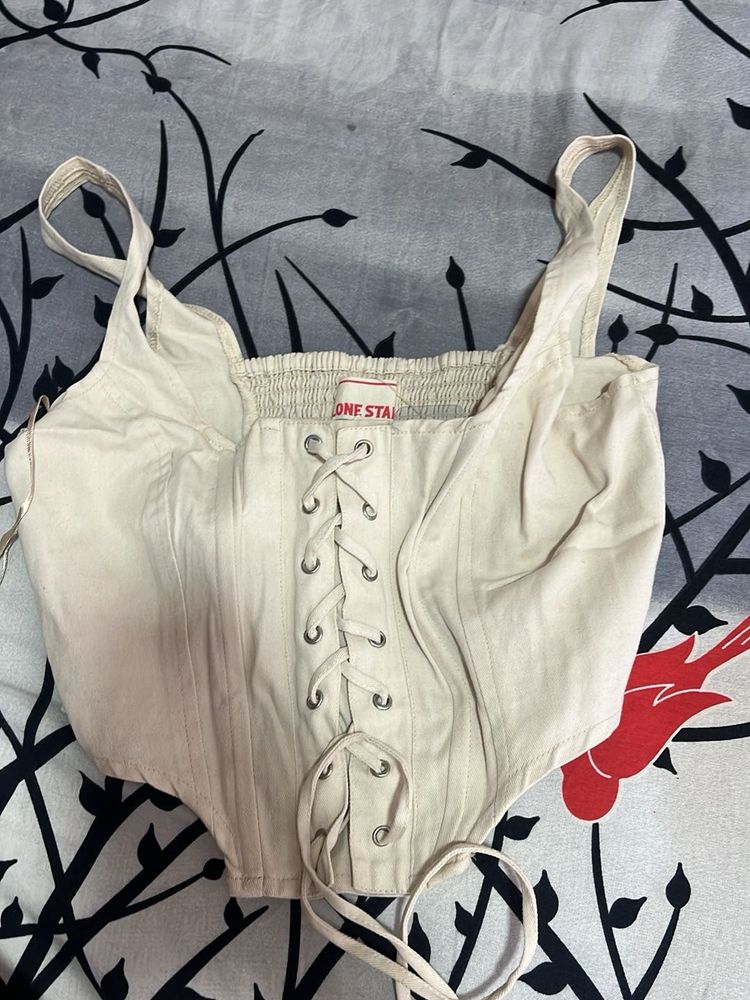 Lace-Up Corset Style Top