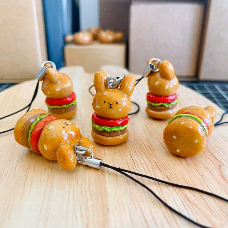 Kawaii Bunny Burger Charms🍔🐰