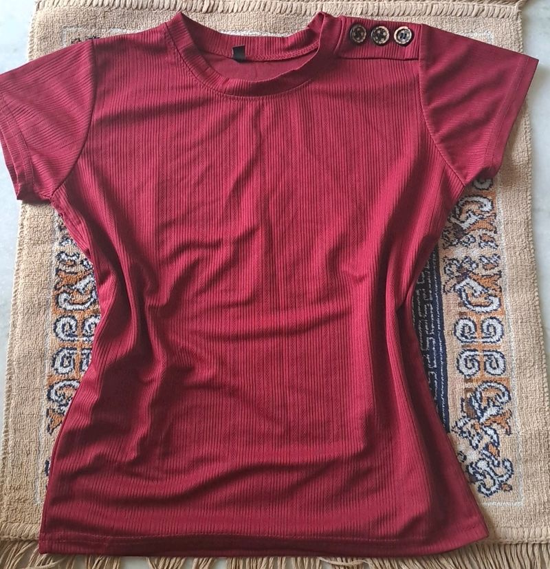 Sheer Maroon Top