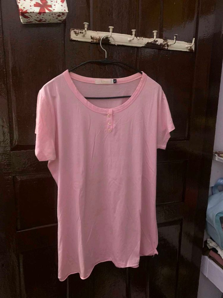 Pink Casual T-Shirt