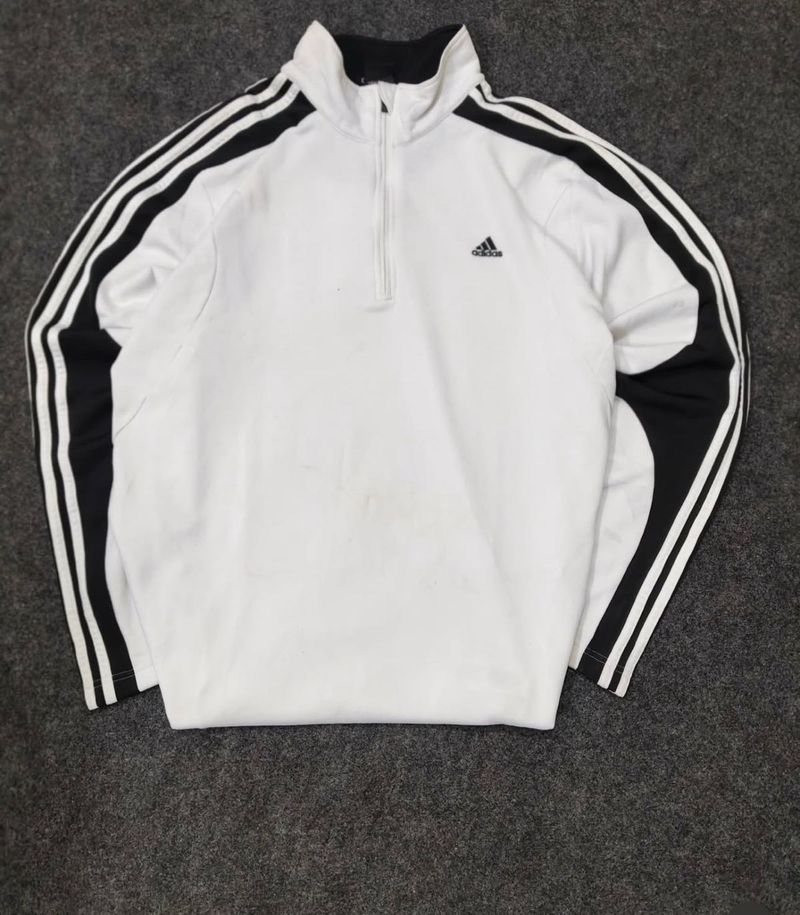 Adidas White Pullover Sweatshirt