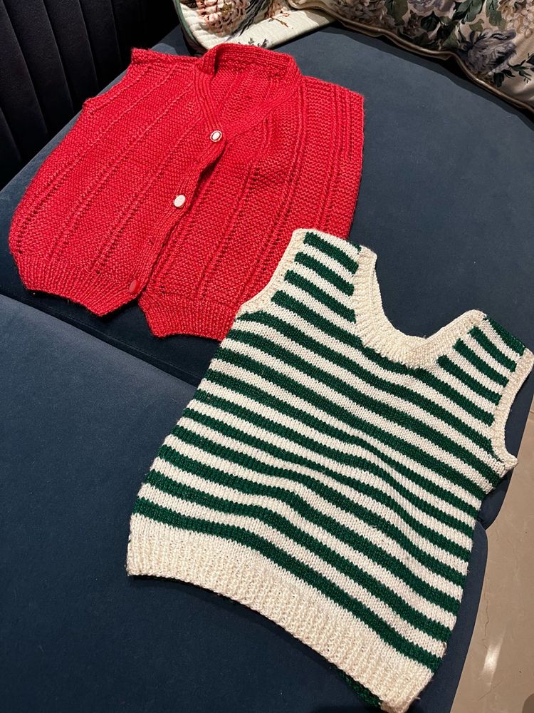 Cute Knitted Kids Vests (Set of 2)