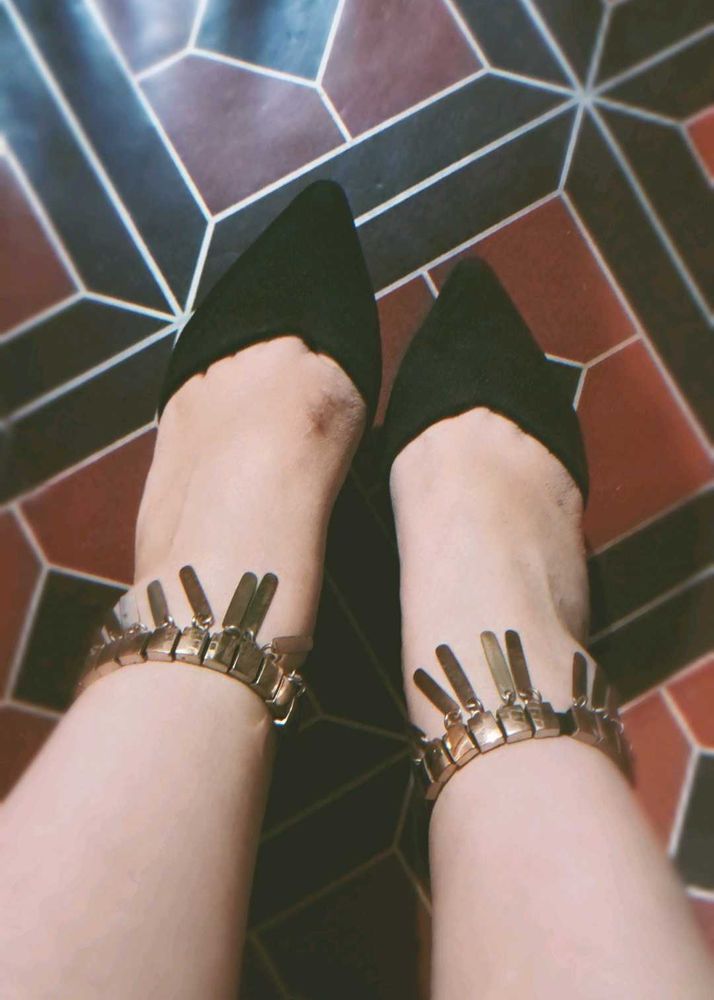 Black Heels with Ankle Detail