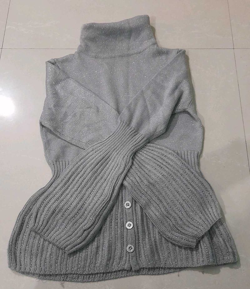 Cozy Grey Knit Turtleneck