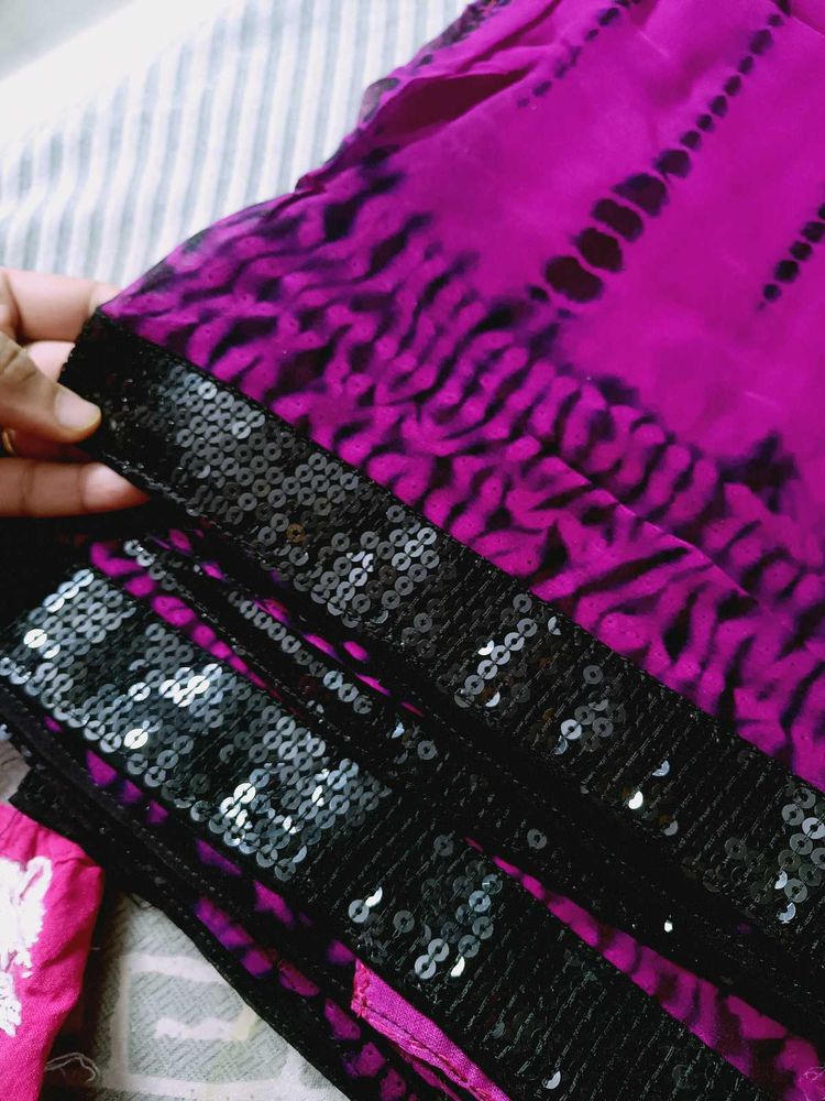 pure viscose Purple shibori Saree