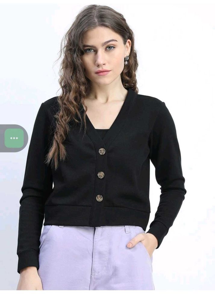 Black Button-Down Cardigan