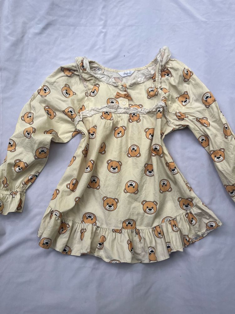 Cute Bear Print Top