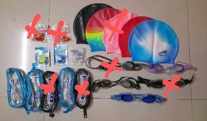 Swimming Cap + Goggles + Nose &amp; Ear Plugs