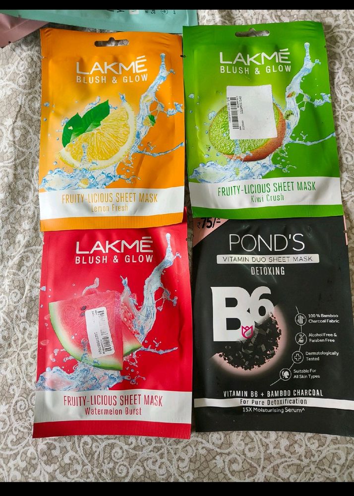 Combo Of 4 Sheet Masks