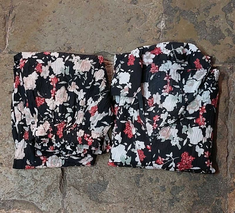 Black Floral Co-ord Set