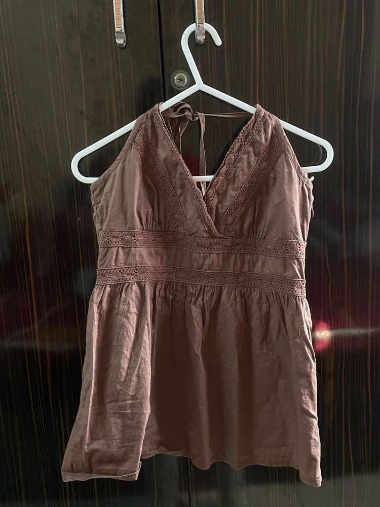 H&amp;M Brown Halter Top