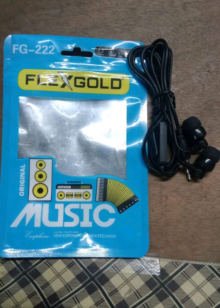 Flex gold Wired earphone..Full Brand New