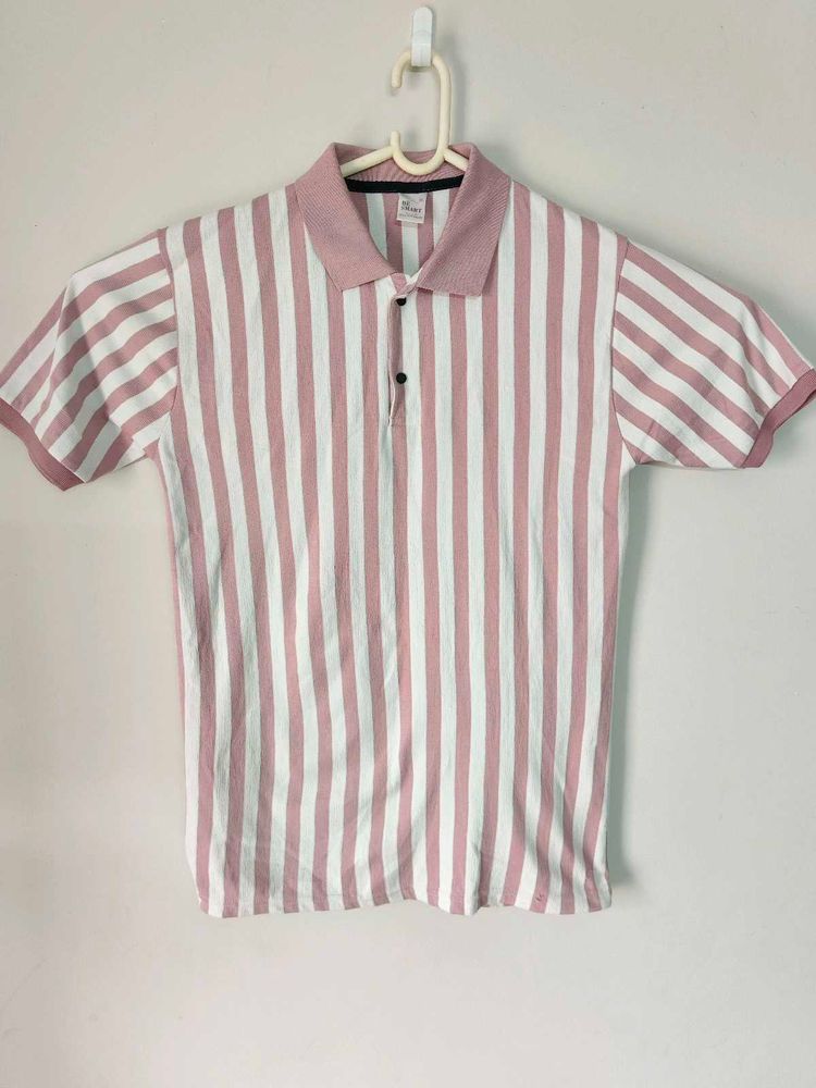 Striped Pink Polo Shirt