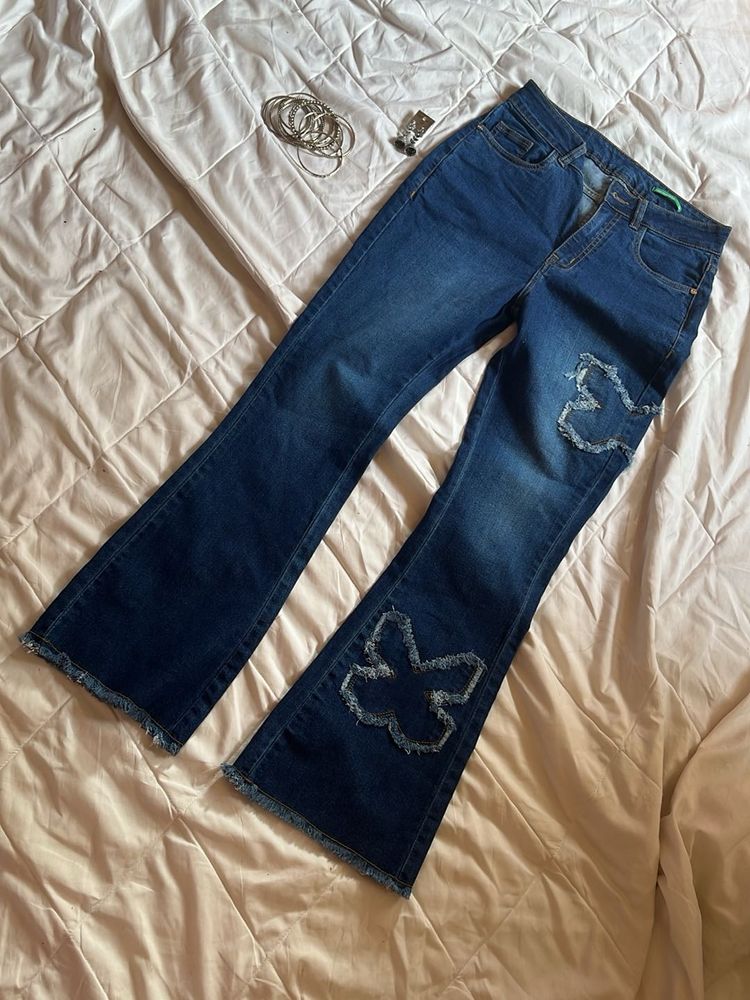 y2k Butterfly Flare Jeans