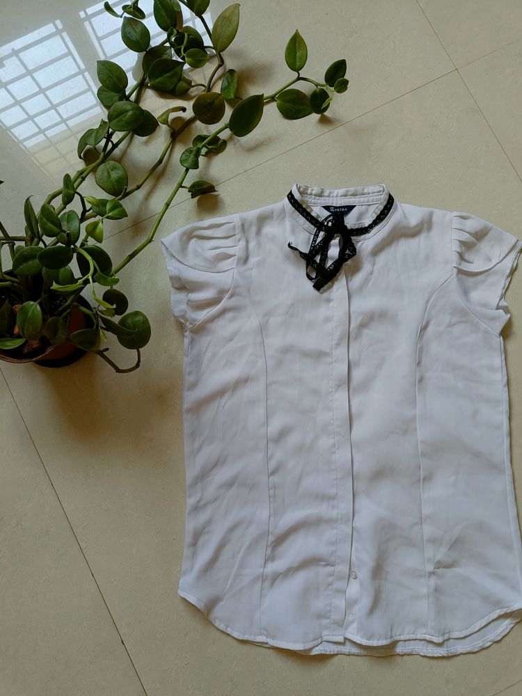 Korean Style White Shirt - Size s