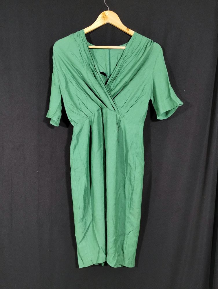 Green V-neck Dress