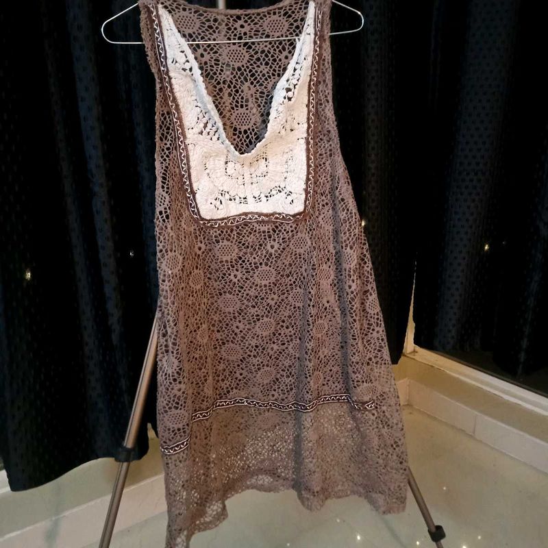 Lace Crochet Mini Dress (Thrifted)