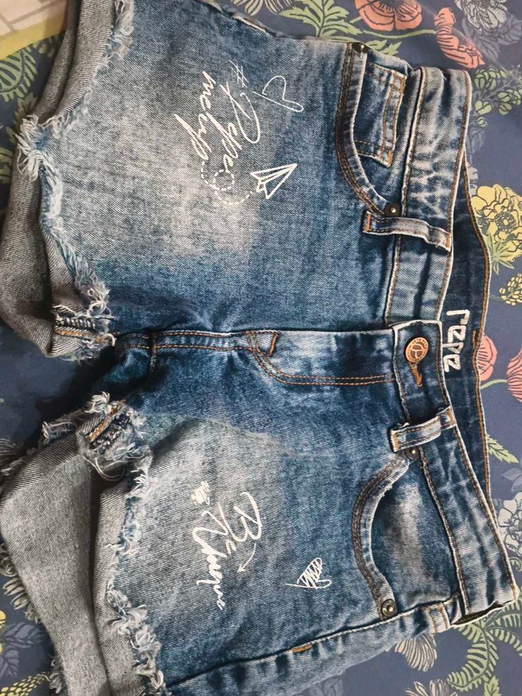Denim Distressed Shorts