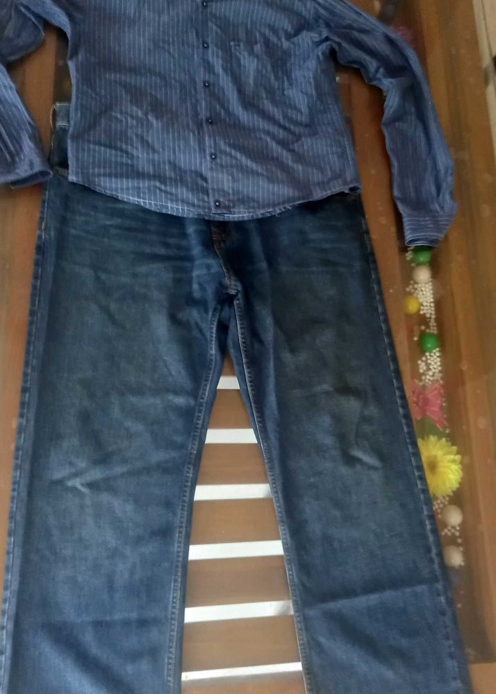 Shirt and pant combo Wide leggy Baggy Ant linShirt