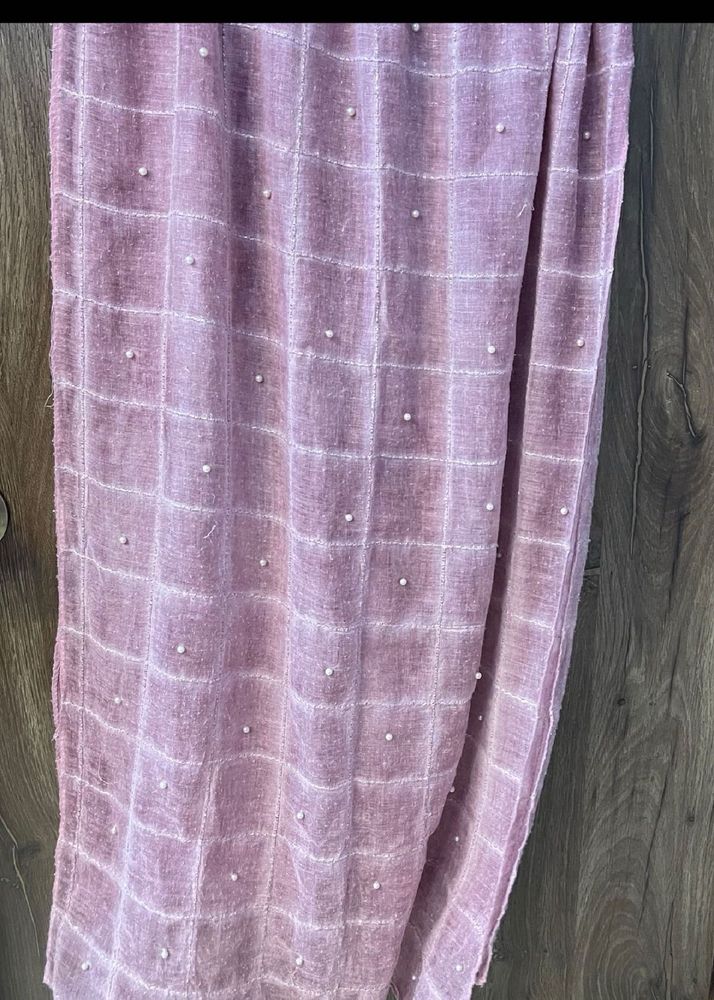Elegant Mauve Pearl Embellished Dupatta