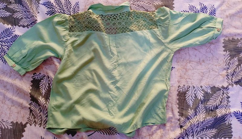 Olive Green Lace Shirt