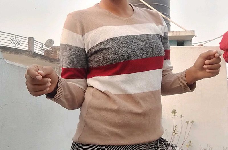 Striped Knit T-Shirt