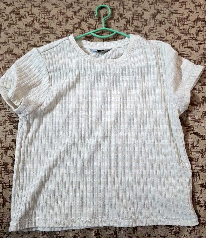 Ribbed Knit Short Sleeve Top