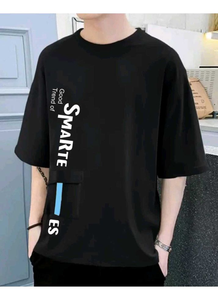 Printed Men Black T Shirt (XL)