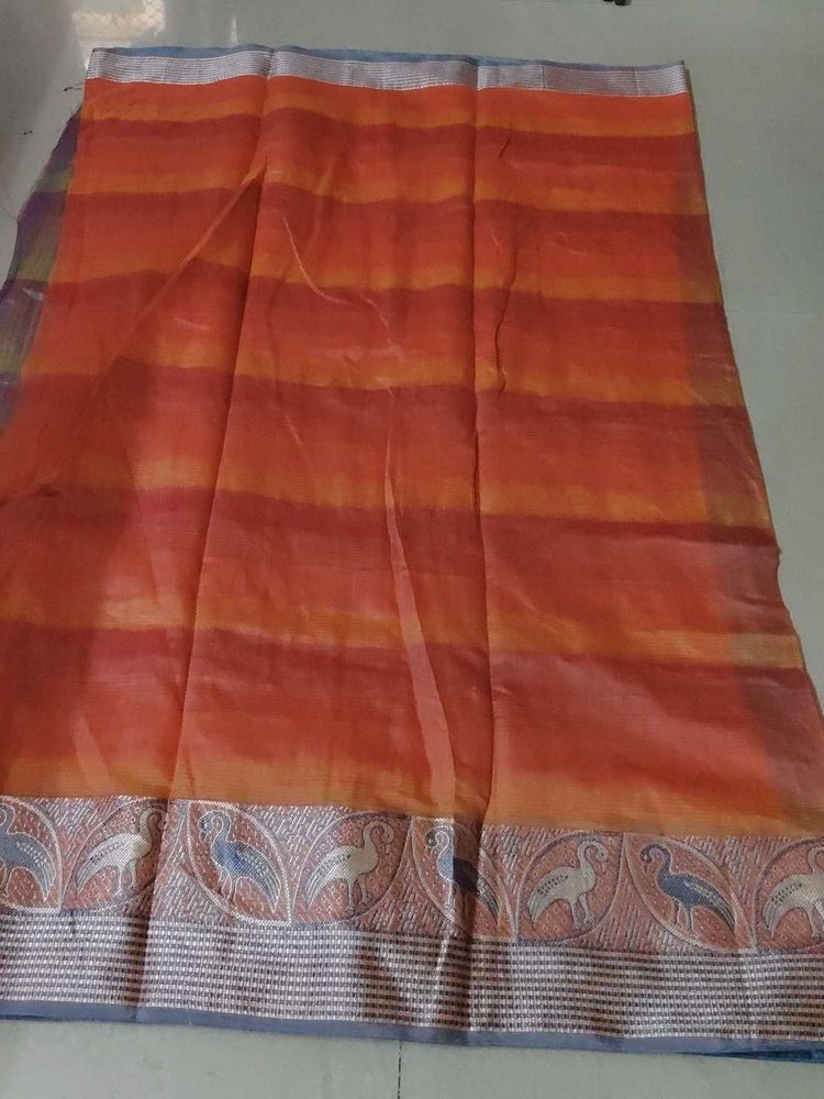 Coral Grey Colour Saree
