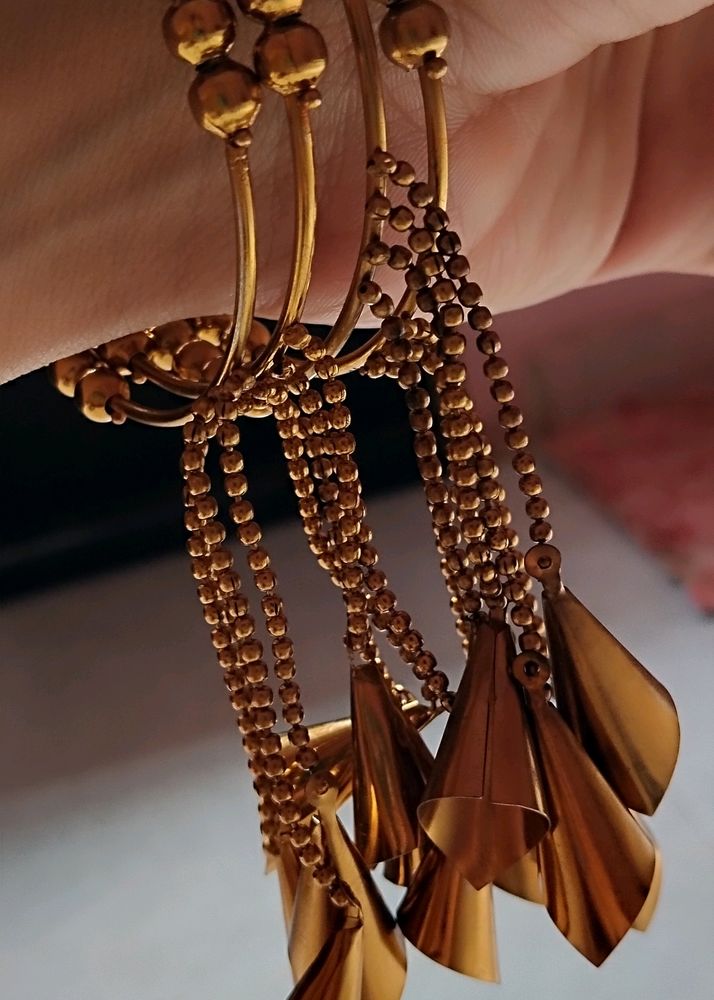 Gold Bangles With Latkan (New)