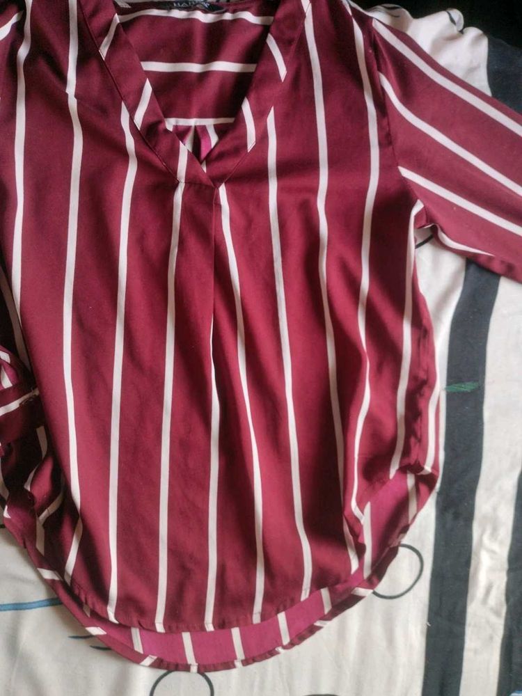 Striped Burgundy Top